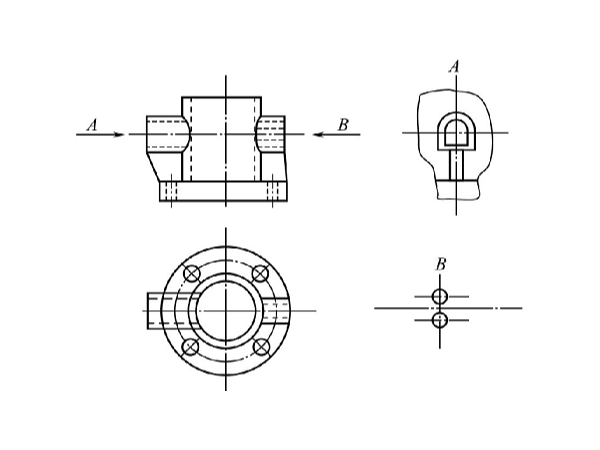 鈑金加工件的局部視圖和斜視圖 鈑金加工件的局部視圖和斜視圖